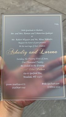 Acrylic Invitation card